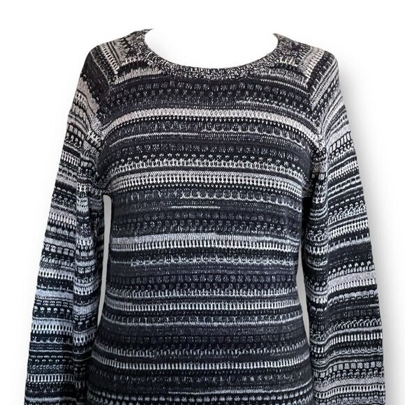 Kuhl Womens Alessandra Sweater Dress Sz Medium Gray Stripe Wool Alpaca Cotton - Picture 6 of 11